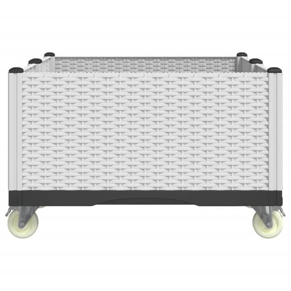 vidaXL Plantekasse med hjul hvit 100x80x54 cm PP