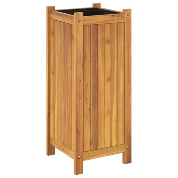 vidaXL Plantekasse med foring 31x31x75 cm helte akasie