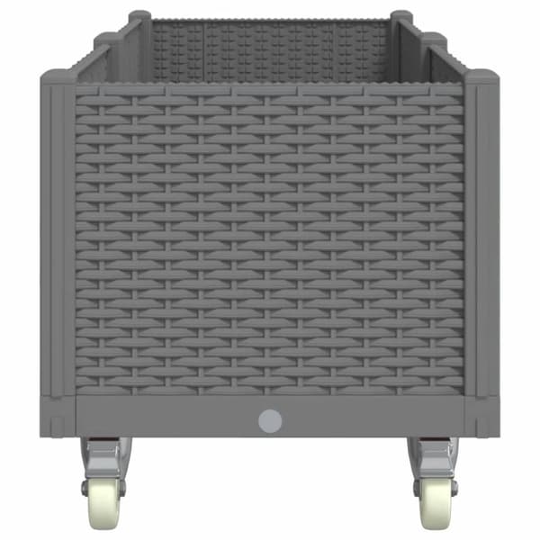 vidaXL plantekasse med hjul 160x50x54 cm PP lysegrå