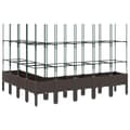 Miniatyrbillede 4 af 8: vidaXL plantekasse med espalier 200x160x142,5 cm PP brun