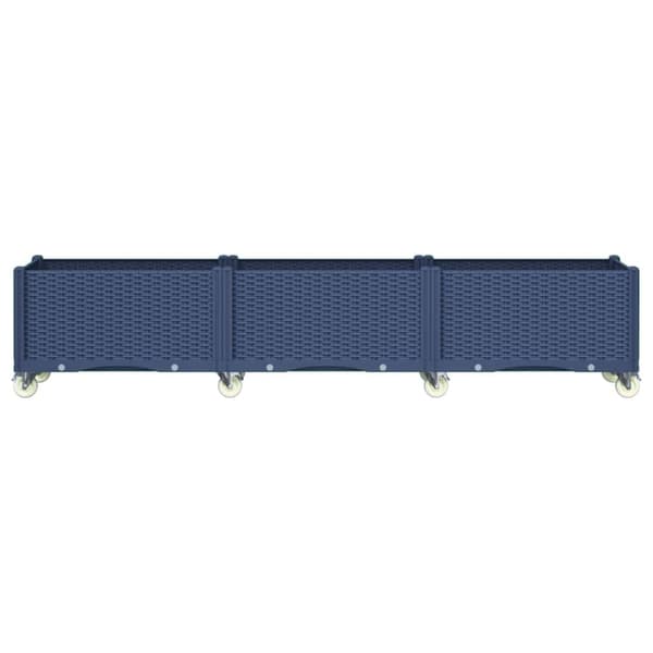 vidaXL plantekasse med hjul 240x50x54 cm PP grå