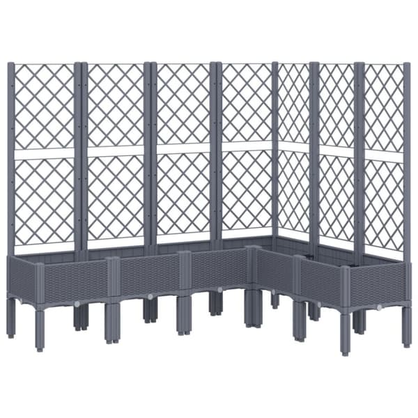 vidaXL Plantekasse med espalier lysegrå 160x120x142 cm PP