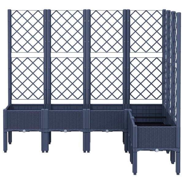 vidaXL Plantekasse med espalier lysegrå 160x120x142 cm PP
