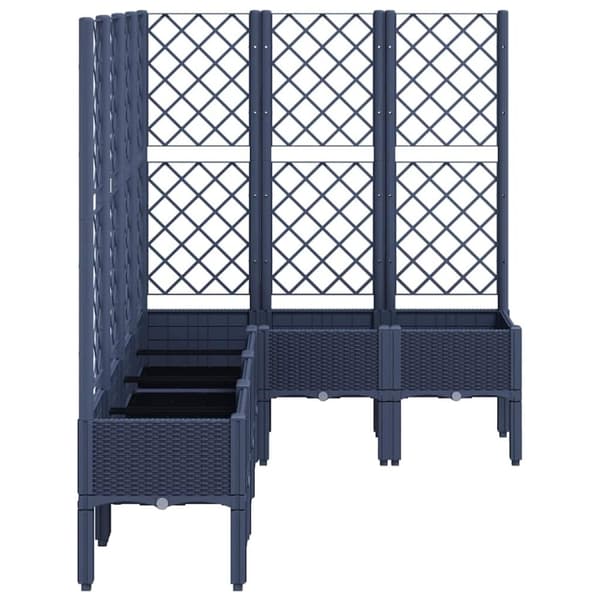 vidaXL Plantekasse med espalier lysegrå 160x120x142 cm PP