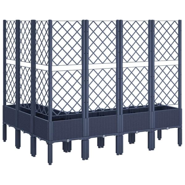 vidaXL Plantekasse med espalier lysegrå 160x120x142 cm PP