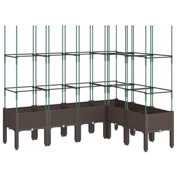 vidaXL plantekasse med espalier 160x120x142,5 cm PP brun