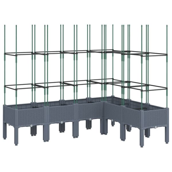vidaXL plantekasse med espalier 160x120x142,5 cm PP grå