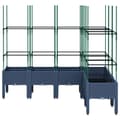 Miniatyrbillede 4 af 8: vidaXL plantekasse med espalier 160x120x142,5 cm PP grå