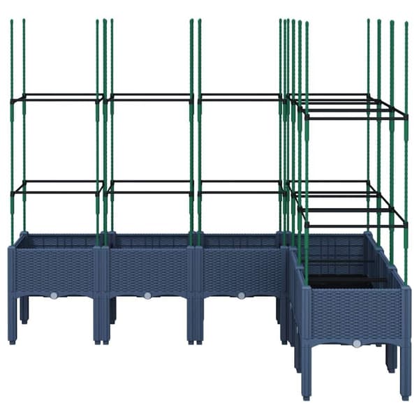 vidaXL plantekasse med espalier 160x120x142,5 cm PP grå