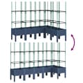 Miniatyrbillede 7 af 8: vidaXL plantekasse med espalier 160x120x142,5 cm PP grå
