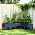 Miniatyrbillede 2 af 8: vidaXL plantekasse med espalier 160x120x142,5 cm PP grå