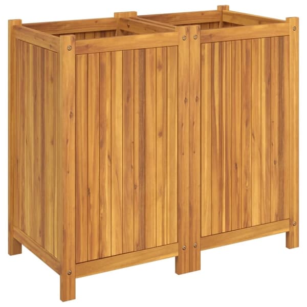 vidaXL Odlingslåda med foder 84x42x75 cm massivt akaciaträ