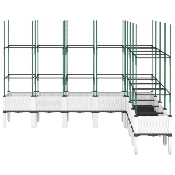 vidaXL Plantekasse med espalier hvit 200x160x142,5 cm PP