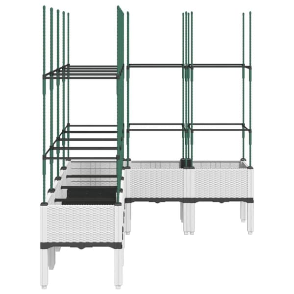 vidaXL Plantekasse med espalier hvit 160x120x142,5 cm PP