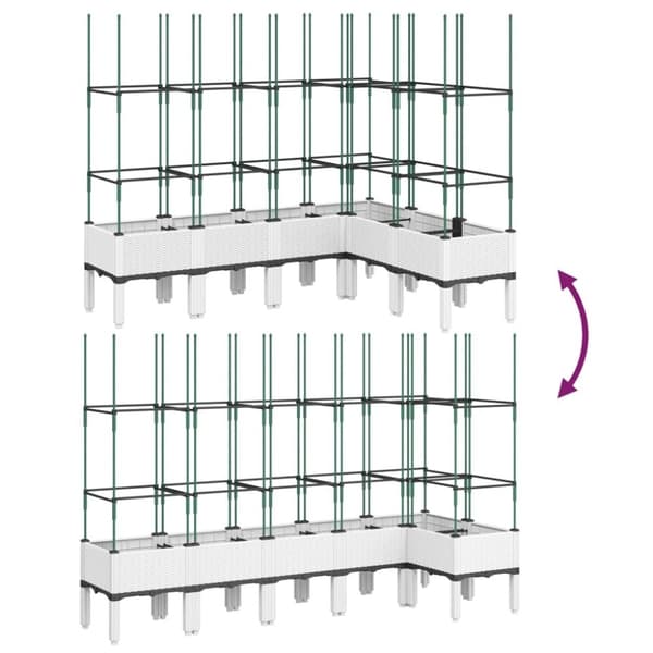 vidaXL Plantekasse med espalier hvit 160x120x142,5 cm PP