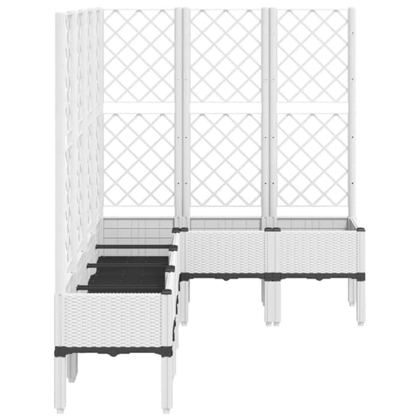 vidaXL plantekasse med espalier 160x120x142 cm PP hvid