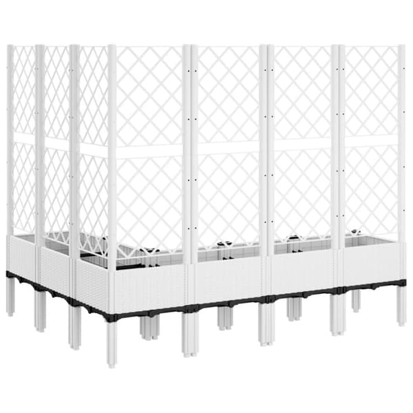 vidaXL plantekasse med espalier 160x120x142 cm PP hvid