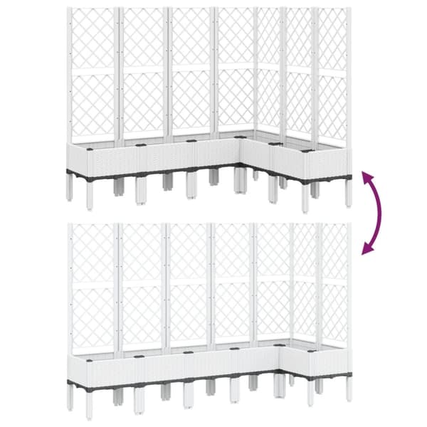 vidaXL plantekasse med espalier 160x120x142 cm PP hvid