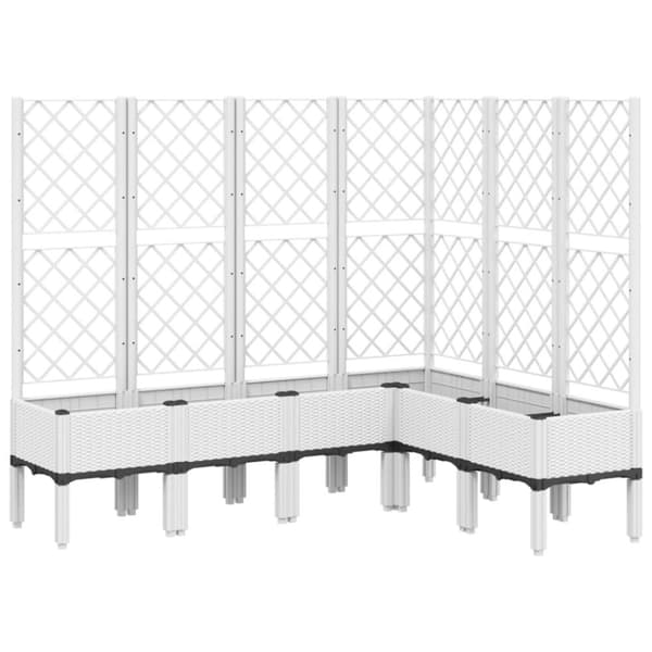 vidaXL plantekasse med espalier 160x120x142 cm PP hvid