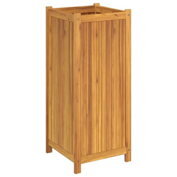 vidaXL Odlingslåda med foder 42x42x100 cm massivt akaciaträ