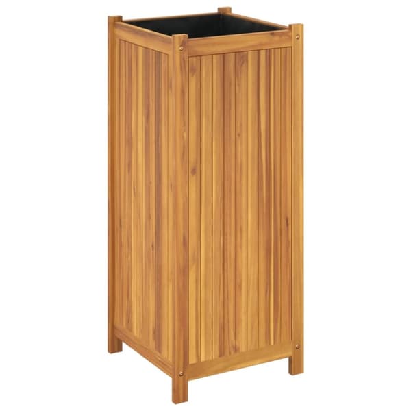 vidaXL Odlingslåda med foder 42x42x100 cm massivt akaciaträ