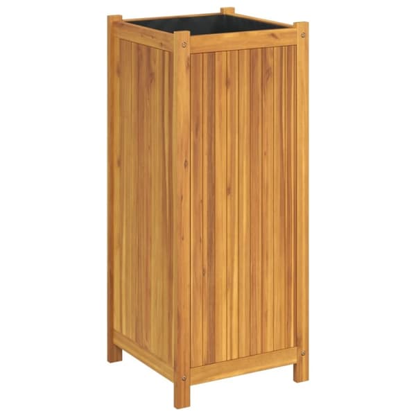 vidaXL Odlingslåda med foder 42x42x100 cm massivt akaciaträ