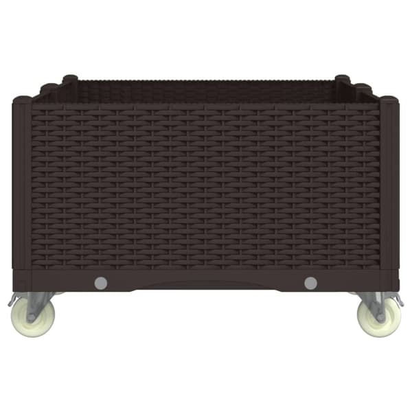 vidaXL plantekasse med hjul 100x80x54 cm PP brun