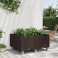 Miniatyrbillede 1 af 7: vidaXL plantekasse med hjul 100x80x54 cm PP brun