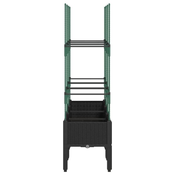 vidaXL plantekasse med espalier 120x40x142,5 cm PP sort