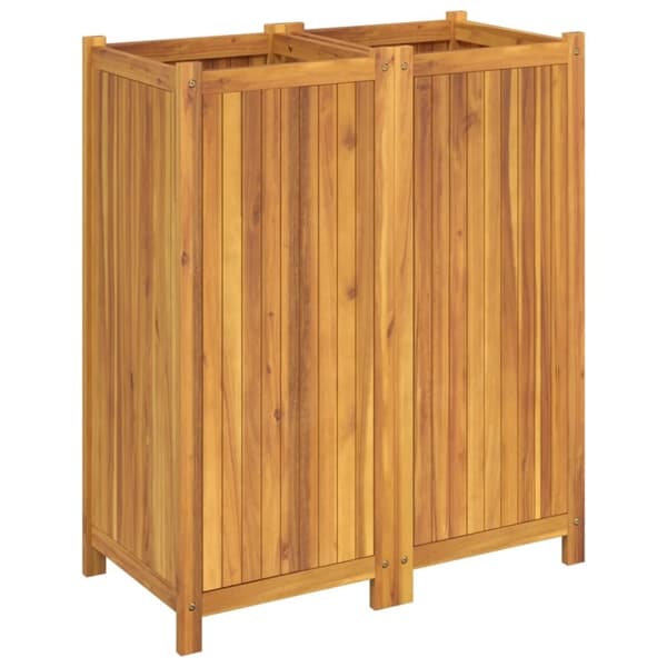 vidaXL Odlingslåda med foder 84x42x100 cm massivt akaciaträ