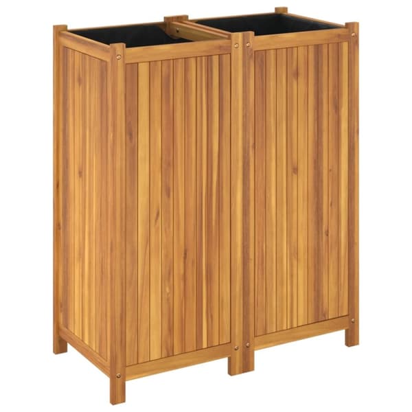 vidaXL Odlingslåda med foder 84x42x100 cm massivt akaciaträ