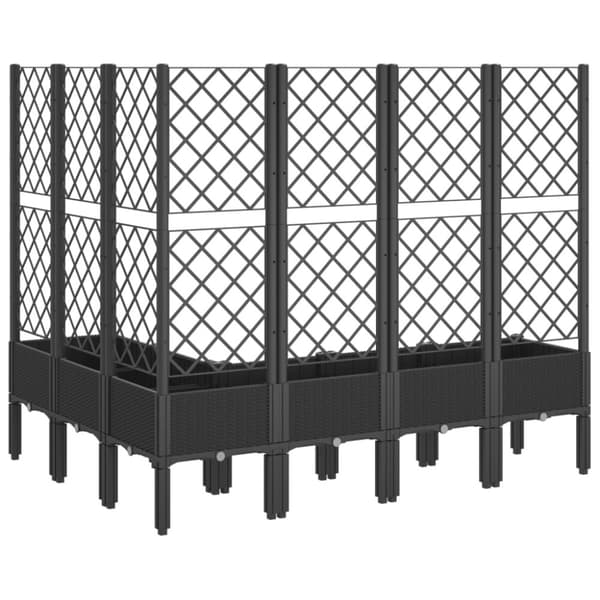 vidaXL Plantekasse med espalier svart 160x120x142 cm PP