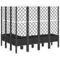 Miniatyrbillede 4 af 9: vidaXL plantekasse med espalier 160x120x142 cm PP sort