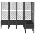 Miniatyrbillede 2 af 9: vidaXL plantekasse med espalier 160x120x142 cm PP sort