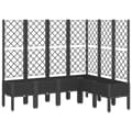 Miniatyrbillede 1 af 9: vidaXL plantekasse med espalier 160x120x142 cm PP sort