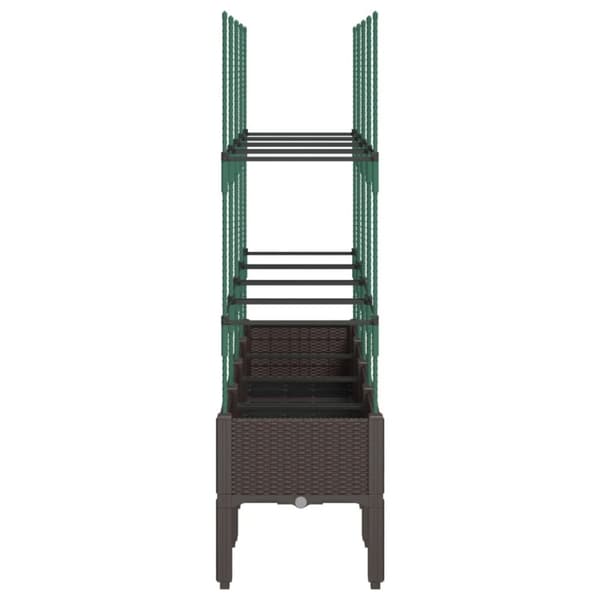 vidaXL Plantekasse med espalier brun 160x40x142,5 cm PP