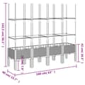 Miniatyrbilde 6 av 7: vidaXL Plantekasse med espalier brun 160x40x142,5 cm PP
