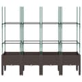 Miniatyrbilde 2 av 7: vidaXL Plantekasse med espalier brun 160x40x142,5 cm PP