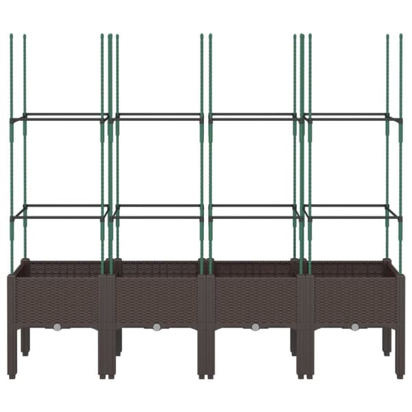 vidaXL plantekasse med espalier 160x40x142,5 cm PP brun