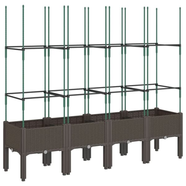 vidaXL plantekasse med espalier 160x40x142,5 cm PP brun