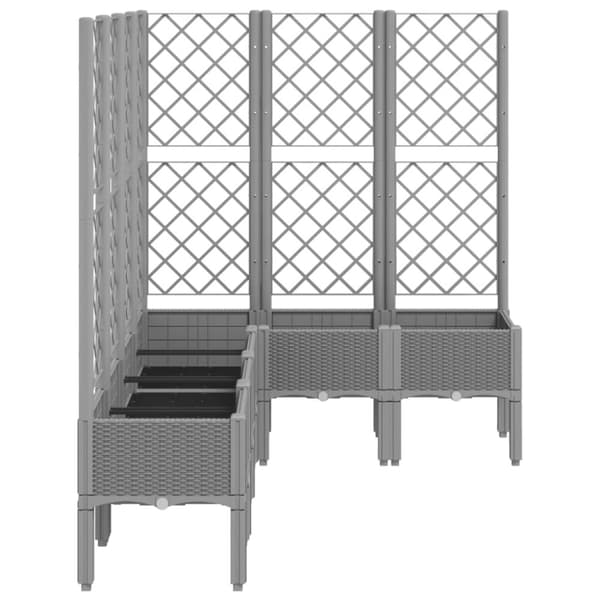 vidaXL Plantekasse med espalier lysegrå 160x120x142 cm PP