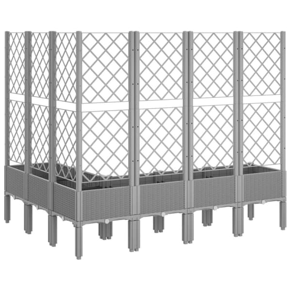 vidaXL Plantekasse med espalier lysegrå 160x120x142 cm PP