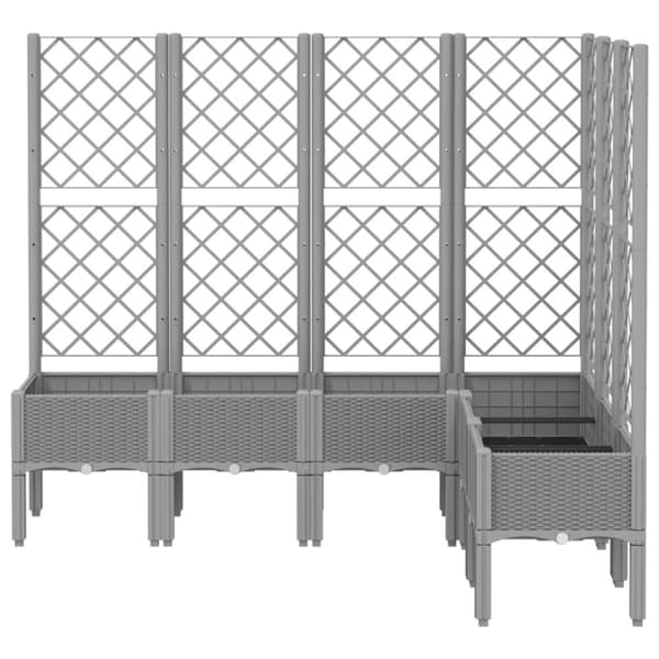 vidaXL Plantekasse med espalier lysegrå 160x120x142 cm PP