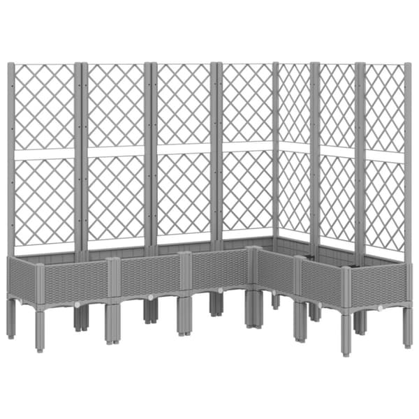 vidaXL Plantekasse med espalier lysegrå 160x120x142 cm PP