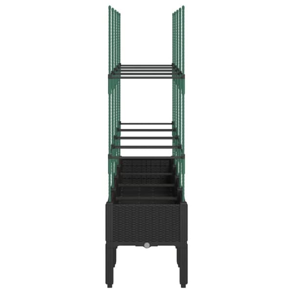 vidaXL Plantekasse med espalier svart 160x40x142,5 cm PP