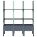 Miniatyrbillede 3 af 7: vidaXL plantekasse med espalier 120x40x142,5 cm PP grå