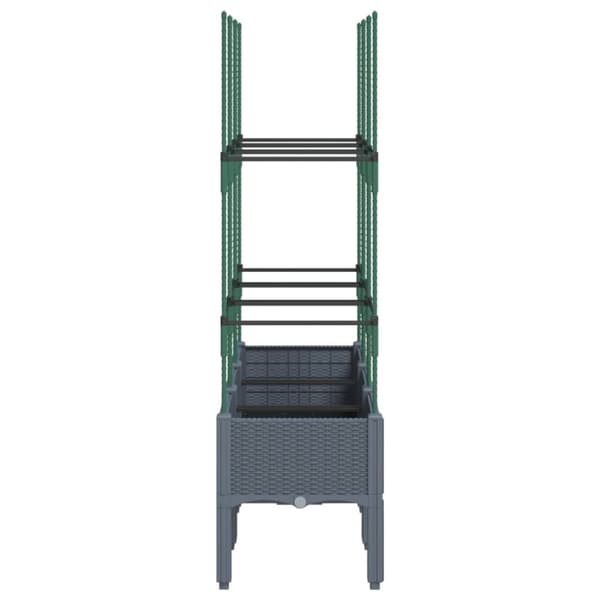 vidaXL plantekasse med espalier 120x40x142,5 cm PP grå