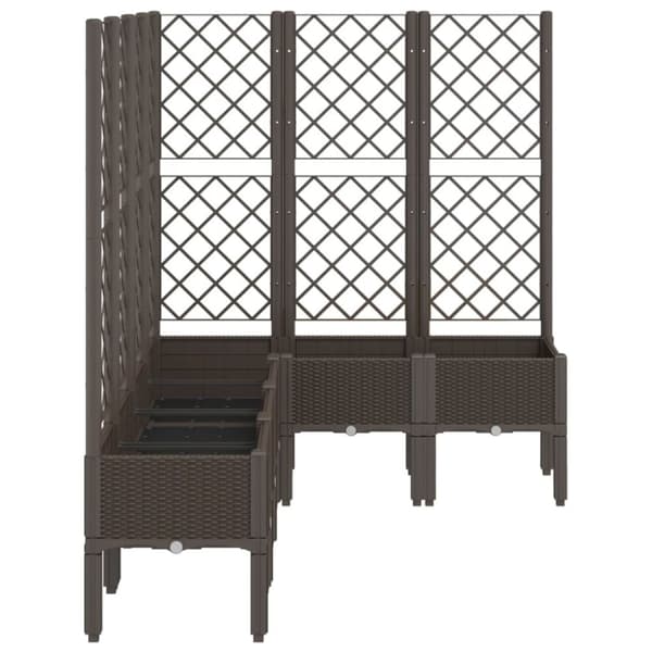 vidaXL plantekasse med espalier 160x120x142 cm PP brun