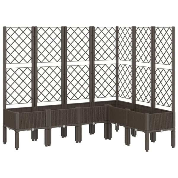 vidaXL plantekasse med espalier 160x120x142 cm PP brun