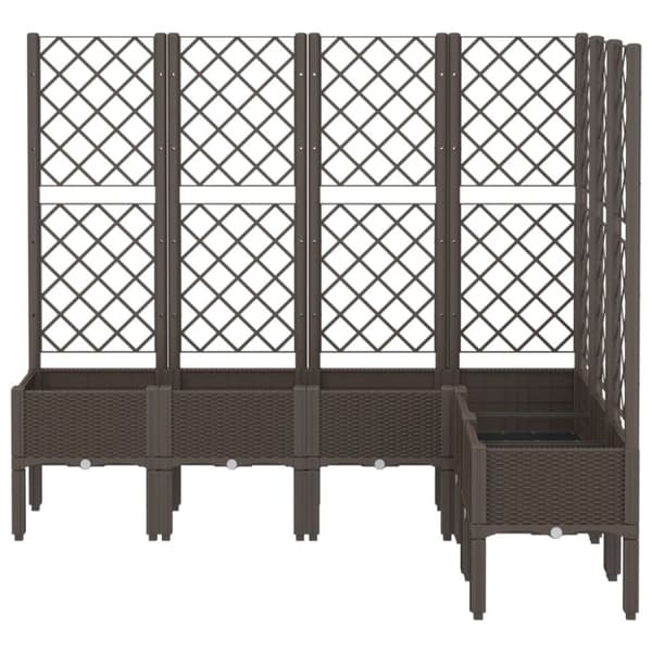 vidaXL Plantekasse med espalier brun 160x120x142 cm PP